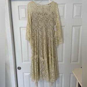 Joyfolie Mia Joy Ester dress in turtle dove lace size Medium